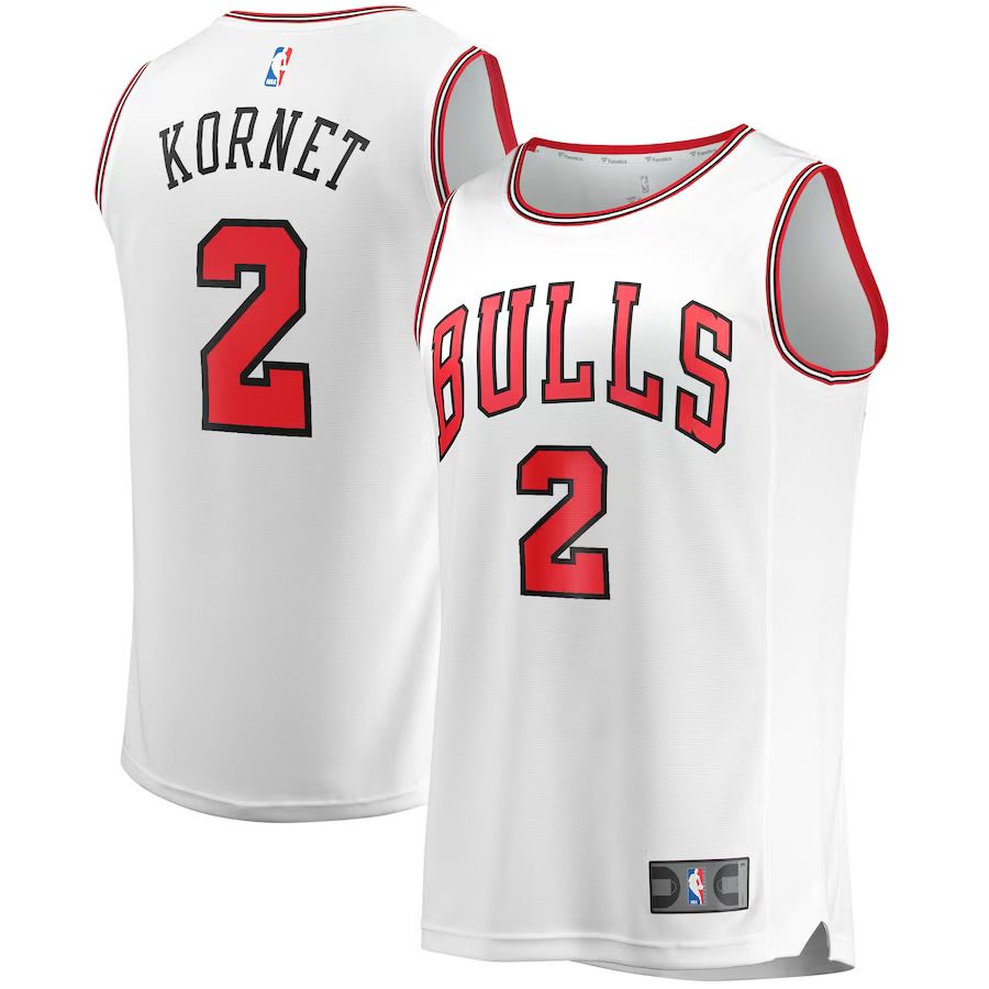 Men Chicago Bulls #2 Luke Kornet Fanatics Branded White Fast Break Player NBA Jersey